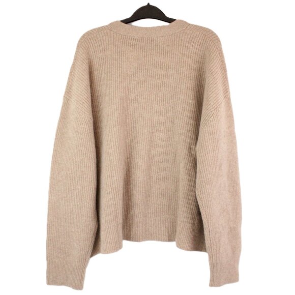 Quince Tan Cashmere Fisherman Cardigan Sweater - Picture 2 of 12